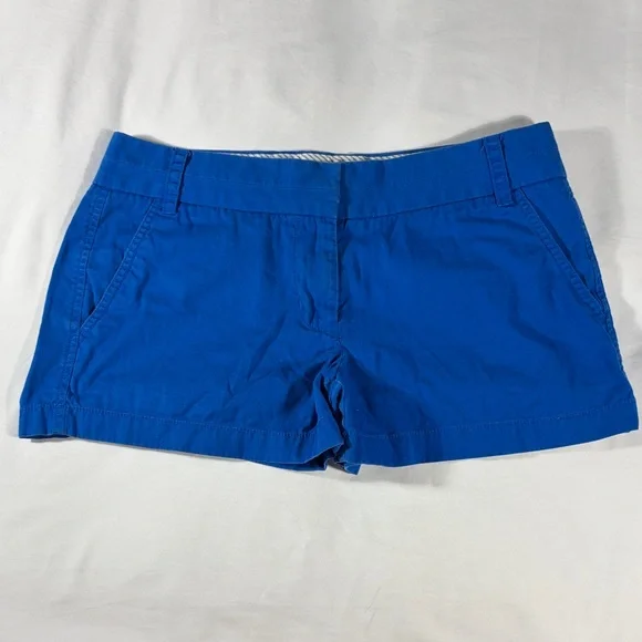 J. Crew womens cobalt blue Broken-In flat front 3" inseam chino shorts - size 4 - Picture 2 of 9